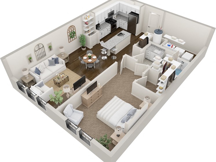 McDonough - A1 Floor Plan - 950 SQ FT